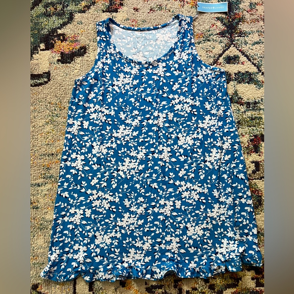 Draper James Blue and White Floral Sleep Dress  NWT